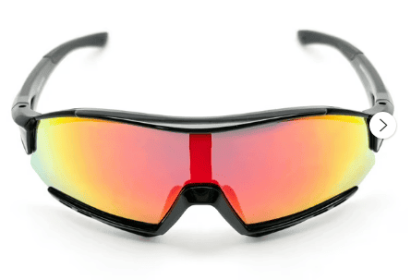 Pan-Oceanic Unisex Shield Sport Sunglasses, Black