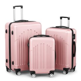 Luggage Set of 3, ABS+PC Hardside Suitcase Sets with TSA Lock 4 Spinner Wheels, Lightweight Trolley Travel Case for Carry On Check-in Business Trip