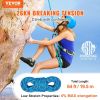 VEVOR 10.5 mm Static Climbing Rope, 19.5M(64ft) Outdoor Rock Climbing Rope 25KN Breaking Tension, Fiber Rope with Steel Snap Hooks for Escape