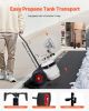 VEVOR Propane Tank Top Heater with Portable Trolley, 15000 BTU Rapid Heating 180-Degree Infrared Radiant Tank Top Gas Heater for 20-40lb Propane Tanks