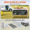 VEVOR Camping Kitchen Table, Quick set-up Folding Camping Table with A Carrying Bag, 3 Adjustable Heights, MDF Camping Table