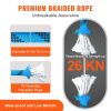 VEVOR 10.5 mm Static Climbing Rope, 19.5M(64ft) Outdoor Rock Climbing Rope 25KN Breaking Tension, Fiber Rope with Steel Snap Hooks for Escape