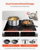 VEVOR Induction Cooktop, 1800W Electric Countertop Burner, 2 Burner Touch Control Stove, Built-in Induction Cooktop with 9 Power Settings