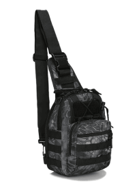 Mens Backpack Tactical Sling Shoulder Bag Molle Travel Chest Pack Outdoor Hiking (Option: Python Black)